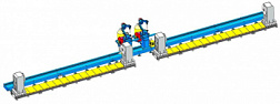 Роботизированный сварочный комплекс на базе двух роботов направляющей линейного перемещения и позиционеров